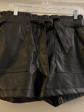 NWT Leather Shorts Black (Size L)